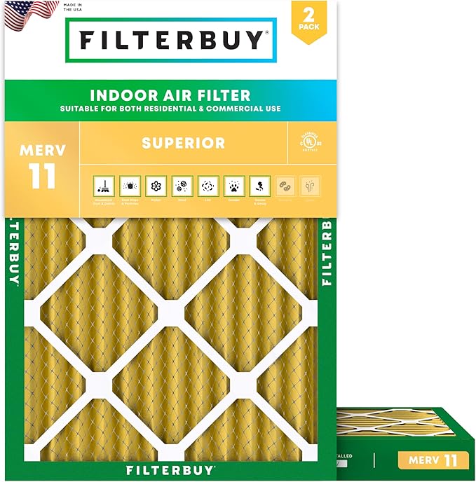 Filterbuy 15x20x2 Air Filter MERV 11 Superior Pet & Allergy Defense, by Filterbuy