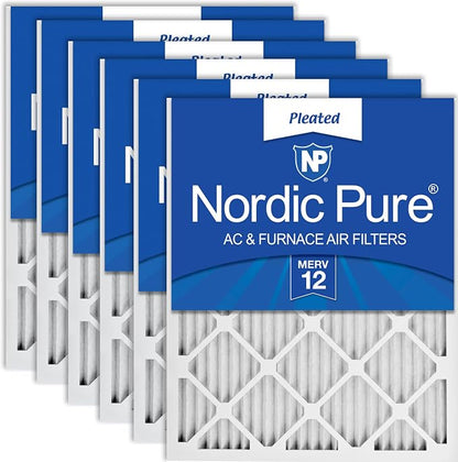 Nordic Pure 14x25x1 Pleated MERV 12 Air Filters 6 Pack by NordicPure