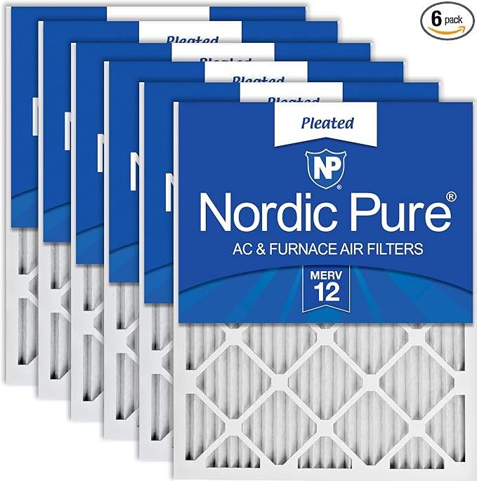 Nordic Pure 16x16x1 Pleated MERV 12 Air Filters 6 Pack by NordicPure