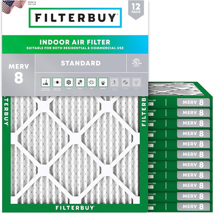 Filterbuy 30x32x1 Air Filter MERV 8 Essential Dust & Allergy Defense, by Filterbuy