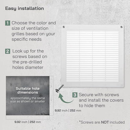 Vent Systems 10" x 10" Inch Plastic White Soffit Vent Cover - Image 4