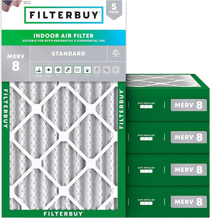 Filterbuy 20x32x4 Air Filter MERV 8 Essential Dust & Allergy Defense, by Filterbuy