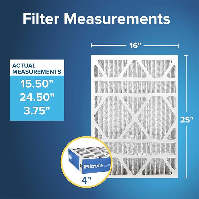 Filtrete 16x25x4 AC Furnace Air Filter, MERV 13, MPR 1900, Premium Allergen - Image 2