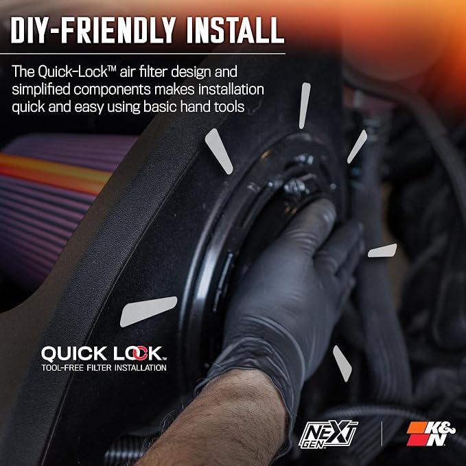 K&N NextGen Cold Air Intake System: High-Flow Cotton Filter: Compatible - Image 11