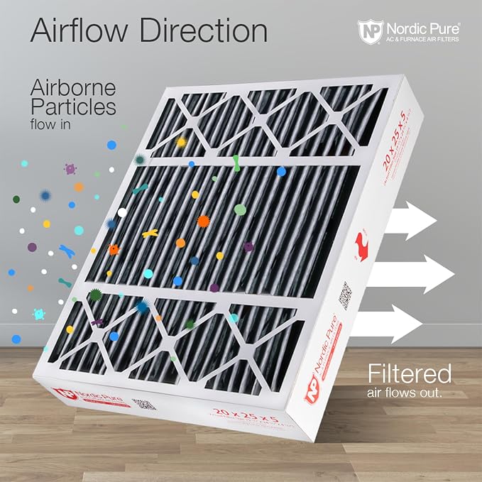 Nordic Pure 20x25x5 Lennox X6673 X6675 Replacement Air Filter MERV 8 + Carbon 2 - Image 8