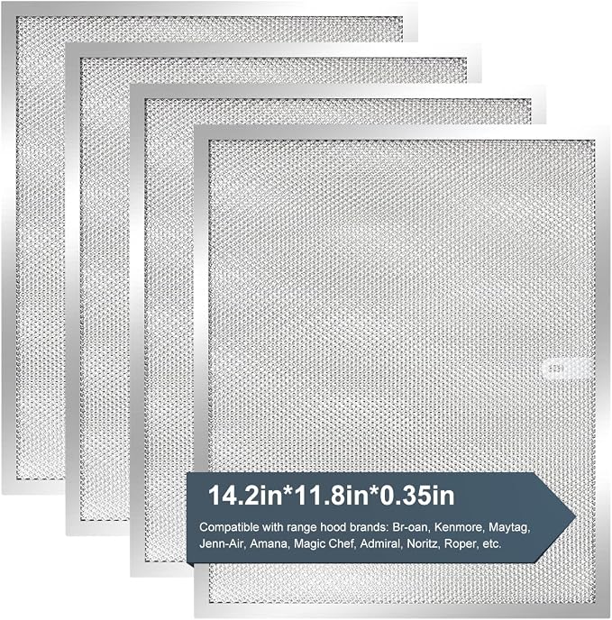 BPS1FA30 Range Hood Grease Filter 11-3/4" x 14-1/4" Aluminum Filter Compatible - Image 2