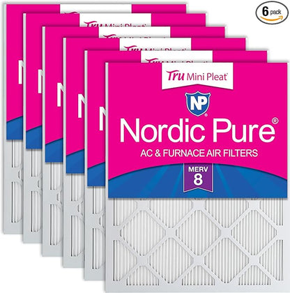 Nordic Pure 18x25x1 Tru Mini Pleat MERV 8 AC Furnace Air Filters by NordicPure