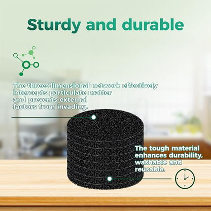 Polyurethane Activated Charcoal Filters -7 Pack 6.7 Inch Round Strong Odor - Image 6