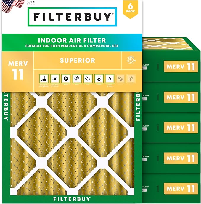 Filterbuy 18x24x4 Air Filter MERV 11 Superior Pet & Allergy Defense, by Filterbuy