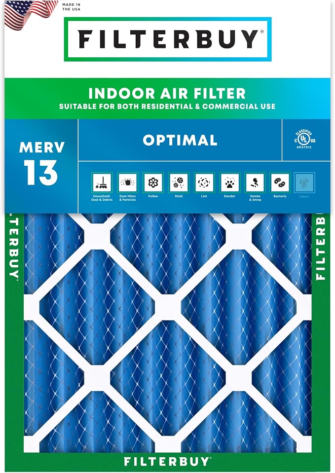 Filterbuy 19.25x23.25x4 Air Filter MERV 13 Optimal Smoke & Allergy Defense by Filterbuy