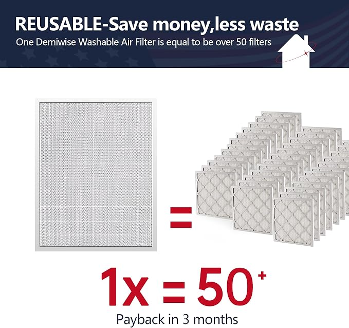 20x25x4 Washable Electrostatic Air Filter, MERV 8 Aluminum AC/HVAC Furnace - Image 3
