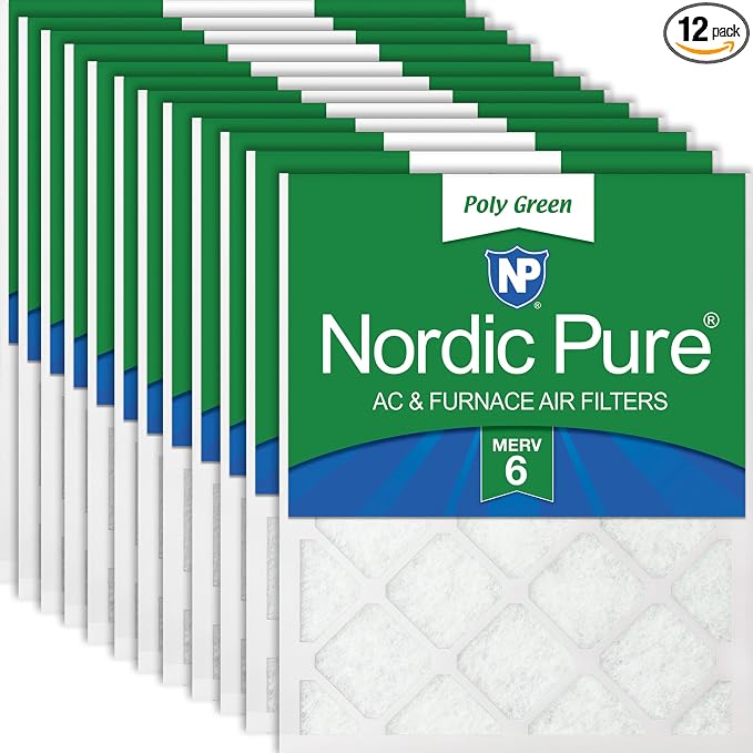 Nordic Pure 12x20x1 Poly Green MERV 6 AC Furnace Air Filters – Reduces Dust by NordicPure