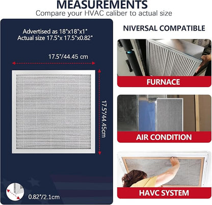 18x18x1 Air Filter, Washable & Reusable Aluminum AC/HVAC Furnace Electrostatic - Image 5