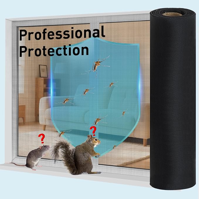 304 Stainless Steel Mesh Window Screen Roll, 35IN x 98.43FT Black Metal Window - Image 5
