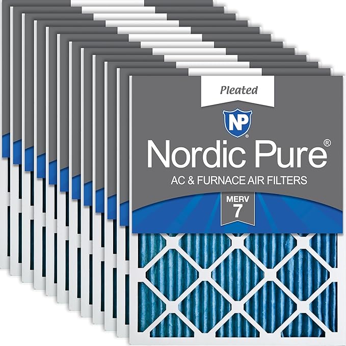 Nordic Pure 14x20x1 Pleated MERV 7 Air Filters 12 Pack by NordicPure