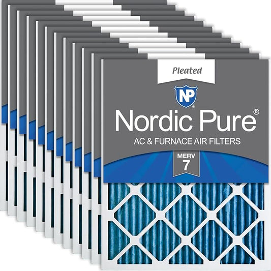 Nordic Pure 12x24x1 Pleated MERV 7 Air Filters 12 Pack by NordicPure