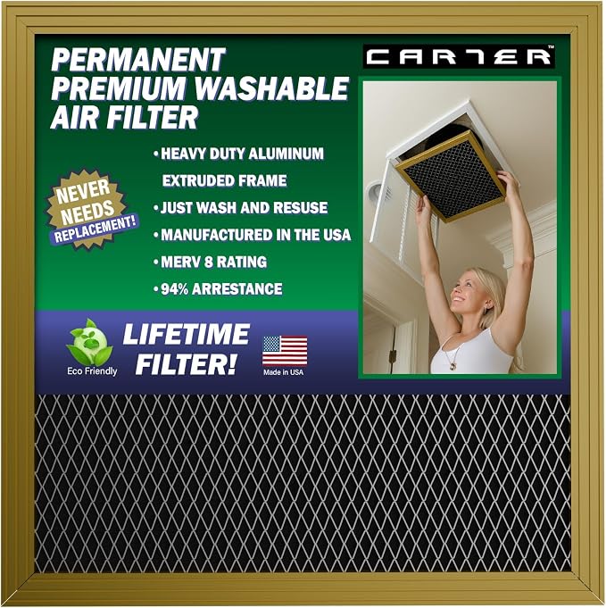 CARTER | Gold | MERV 8 | HVAC & Furnace Filter | *Limited Lifetime Warranty | by CarterEngineeredPumps