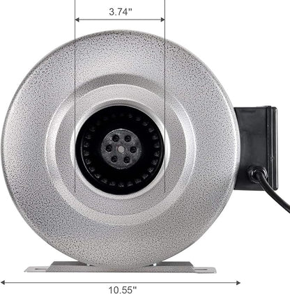 iPower GLFANXINL4FILT4MD8CTR 4 Inch 190 CFM Inline Fan Carbon Filter 8 Feet - Image 2