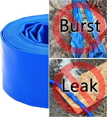 DAVCO 2" x 25 ft Pool Backwash Hose, Heavy Duty Reinforced Blue PVC Lay Flat - Image 4