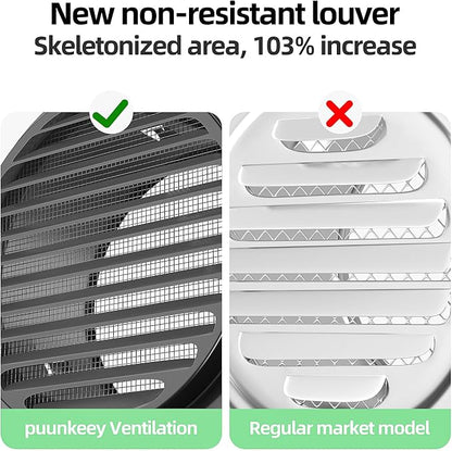 6" in Heavy Duty Thickened 304 Stainless Steel Air Vent Cover Louvered Grille - Image 2