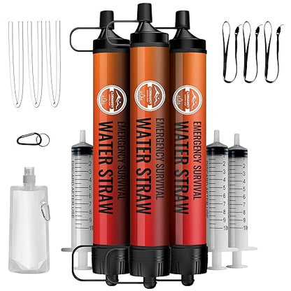 Emergency Water Filter Straw, Personal Survival Water Filtration System by Lormandy
