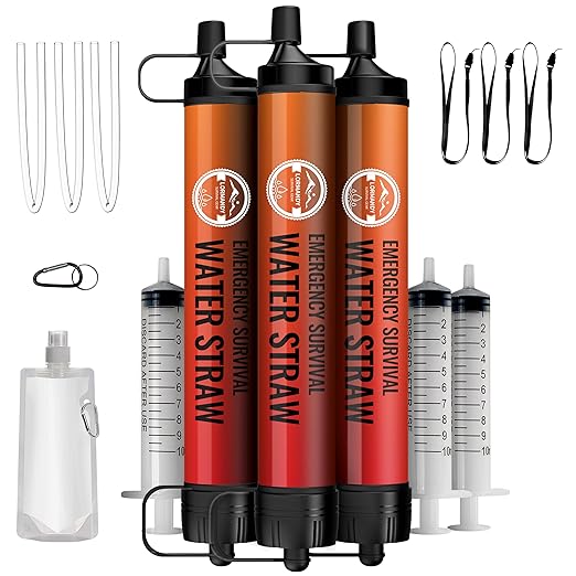 Emergency Water Filter Straw, Personal Survival Water Filtration System by Lormandy