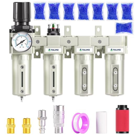 TAILONZ PNEUMATIC 0-240PSI 1/2 Inch NPT Industrial Grade 4 Stage Air Drying by TAILONZPNEUMATIC