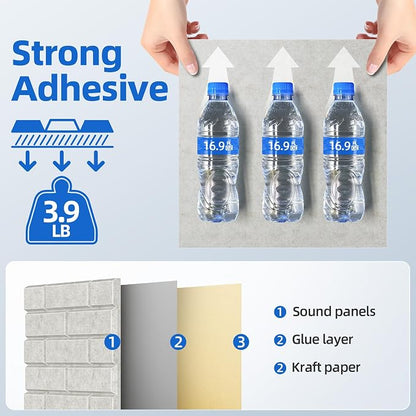 20 Pack Acoustic Panels with Self Adhesive, Soundproof Wall Panels, Brick Sound - Image 4