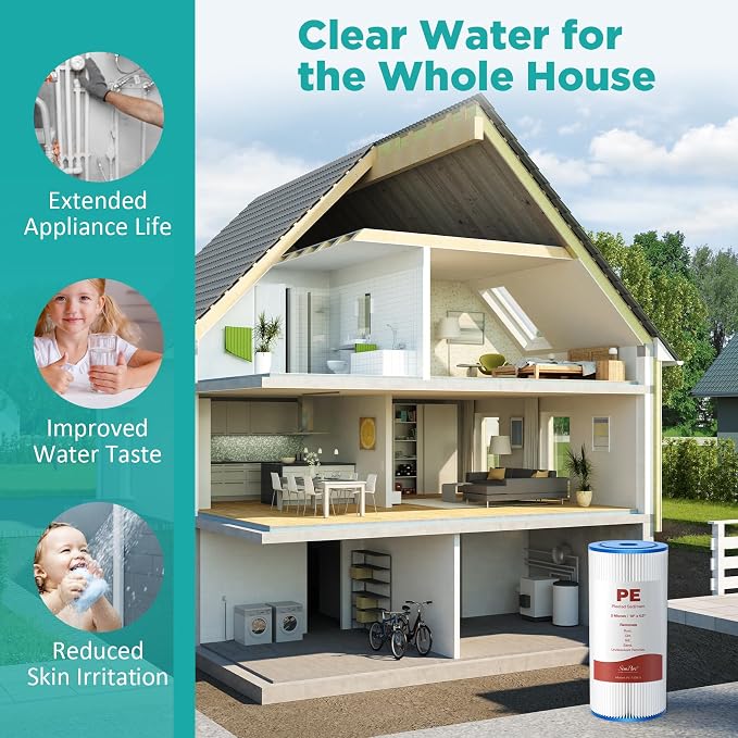 SimPure 10"x4.5" Pleated Sediment Water Filter, 5 Micron Whole House Water - Image 7
