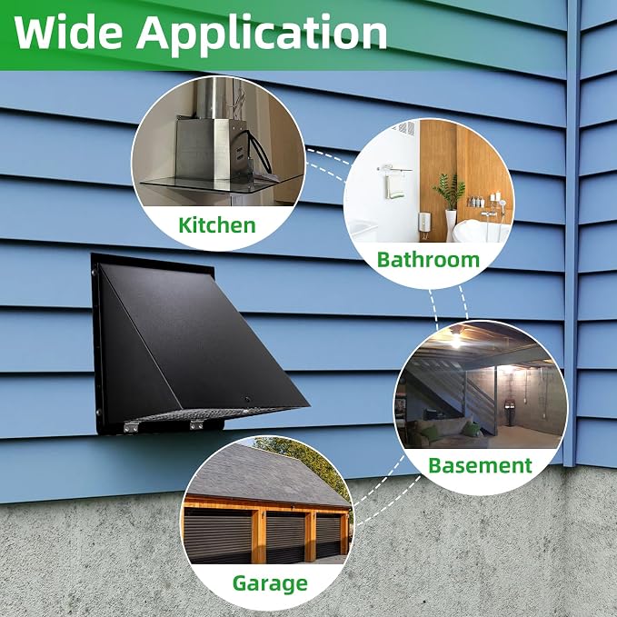 10 Inch Wall Vent Cover, Exhaust Vent Hooded Wall Vent - Image 7