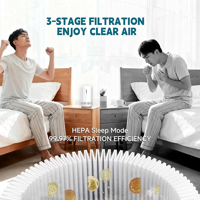 Portable HEPA Air Purifier Energy-Saving Mode, One Touch Operation, Lightweight - Image 4