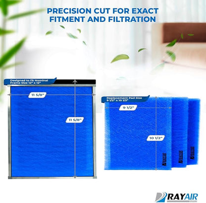 RAYAIR SUPPLY 12x12 Replacement Filter Pads Compatible - Image 2