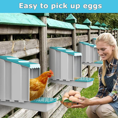 AUTENS Chicken Nesting Boxes, 1 Hole Laying Boxes, 1 Nest Mat, Plastic Roll - Image 4
