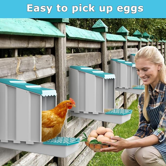 AUTENS Chicken Nesting Boxes, 10 Hole Laying Boxes, 2 Nest Mat, Plastic Roll - Image 4