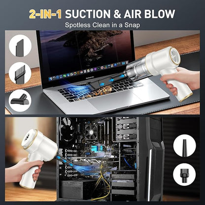 KMM Handheld Car Vacuum Cleaner, 9000PA Vacuum Cleaner & Air Duster, 120W High - Image 3