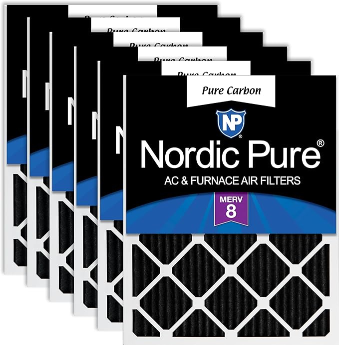 Nordic Pure 12x12x1 Pure Carbon Pleated Odor Reduction Furnace Air Filters 6 by NordicPure