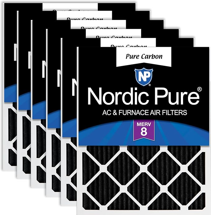 Nordic Pure 14x20x1 Pure Carbon Pleated Odor Reduction Furnace Air Filters 6 by NordicPure