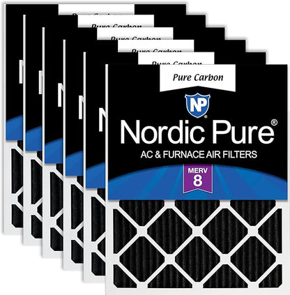 Nordic Pure 14x30x1 Pure Carbon Pleated Odor Reduction Furnace Air Filters 6 by NordicPure
