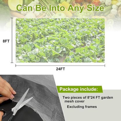 Garden Netting, 2 Pack 8x24Ft Ultra Fine Mesh Netting Pest Barrier Protection - Image 4