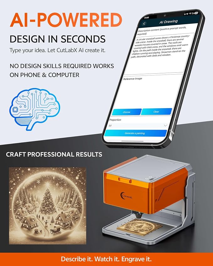 5W Desktop Laser Engraver with Camera, WiFi & AI, A1 Pro AA Beginner Smart - Image 3