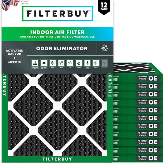 Filterbuy 18x25x1 Air Filter MERV 10 Odor & Allergy Defense by Filterbuy