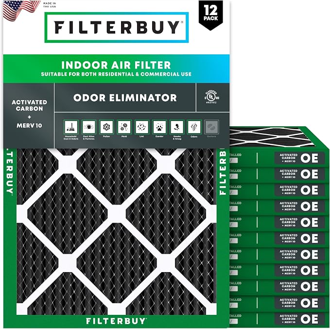 Filterbuy 16x18x1 Air Filter MERV 10 Odor & Allergy Defense by Filterbuy