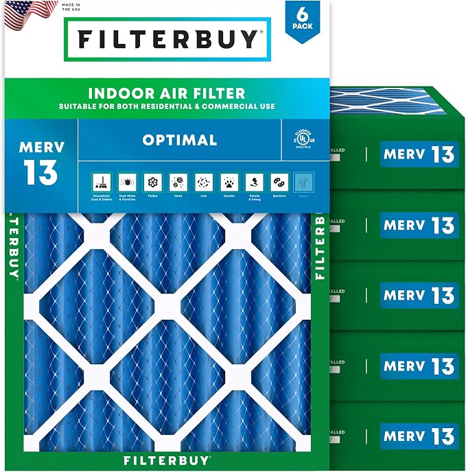 Filterbuy 18x20x4 Air Filter MERV 13 Optimal Smoke & Allergy Defense, by Filterbuy