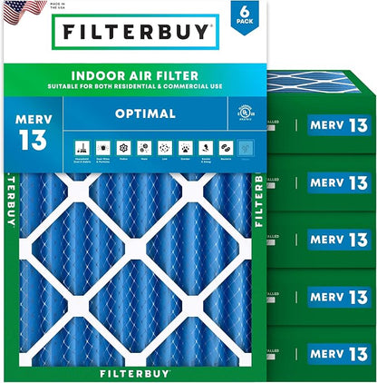 Filterbuy 18x20x4 Air Filter MERV 13 Optimal Smoke & Allergy Defense, by Filterbuy