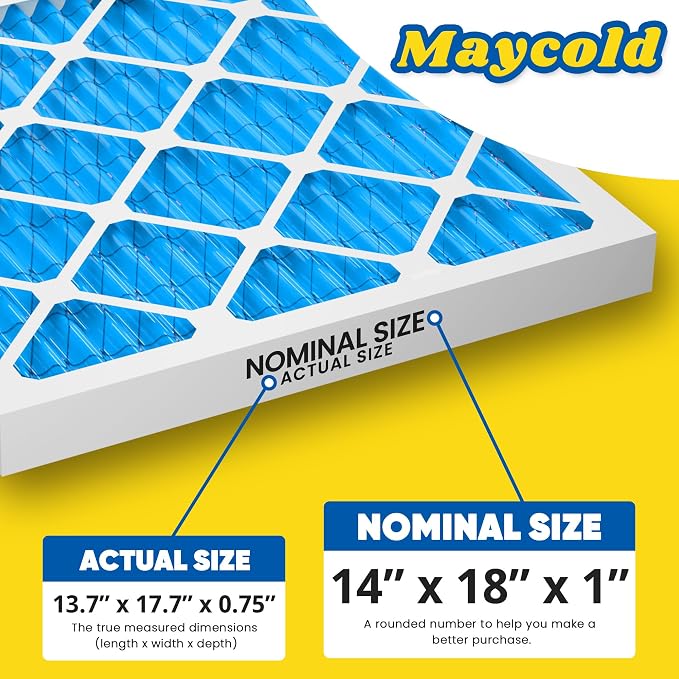 Maycold 14x18x1 MERV 11 Furnace Air Filter, High-Performance HVAC AC Filters - Image 3