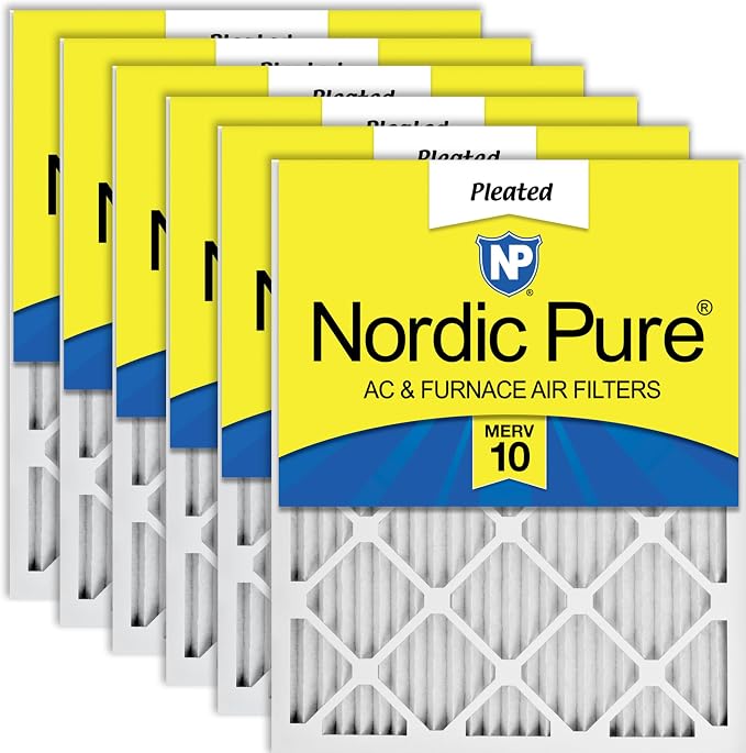 Nordic Pure 14x30x1 Pleated MERV 10 Air Filters 6 Pack by NordicPure