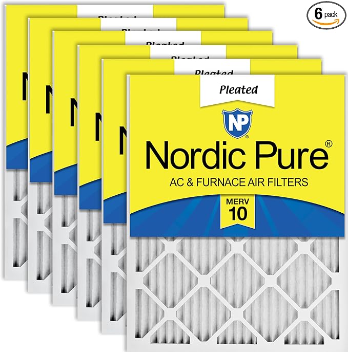 Nordic Pure 24x30x1 Pleated MERV 10 Air Filters 6 Pack by NordicPure