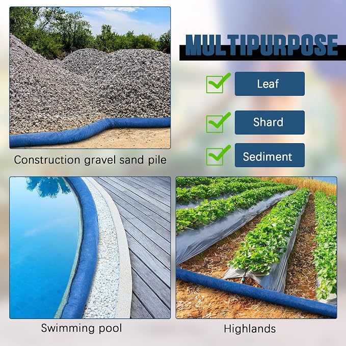 2 Pcs Sediment Filter Erosion Control Blanket Silt Fence Sock - Image 7