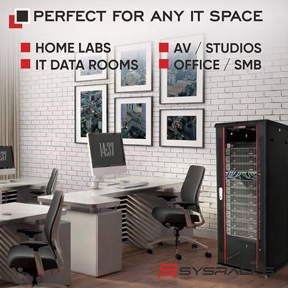 Sysracks 22U Wall Mount Server Rack Cabinet, 19” Locking Network Rack, 24” Deep - Image 7