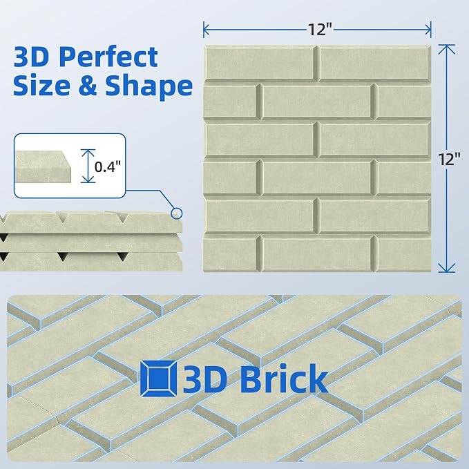 12 Pack Acoustic Panels with Self Adhesive, Soundproof Wall Panels, Brick Sound - Image 6